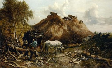 Thomas Sidney Cooper Painting - Limpiando el bosque para los animales de granja del Camino del Hierro Thomas Sidney Cooper
